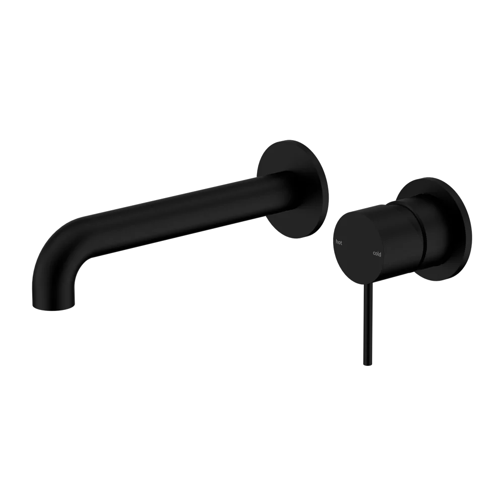 Nero Mecca Wall Basin/Bath Mixer Separate Back Plate 230mm Matte Black