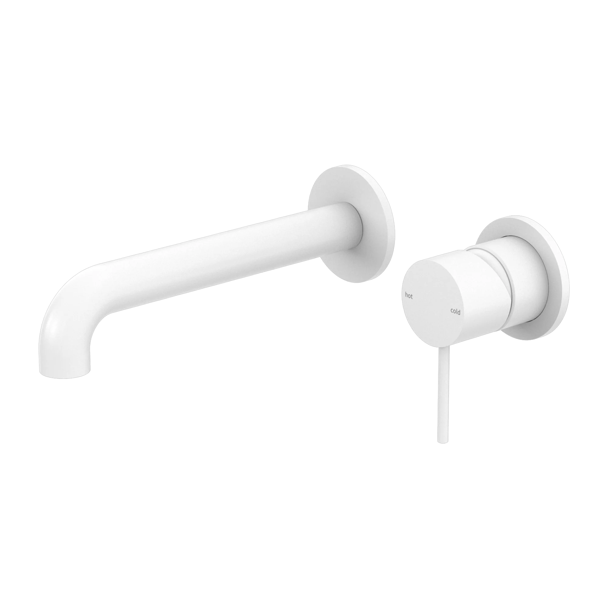 Nero Mecca Wall Basin/Bath Mixer Separate Back Plate 230mm Matte White - Image 3