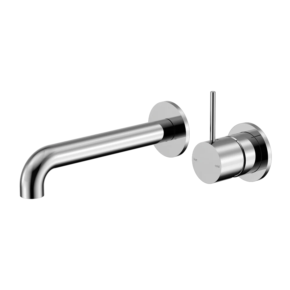 Nero Mecca Wall Basin/Bath Mixer Separate Back Plate Handle Up 230mm Chrome - Image 3
