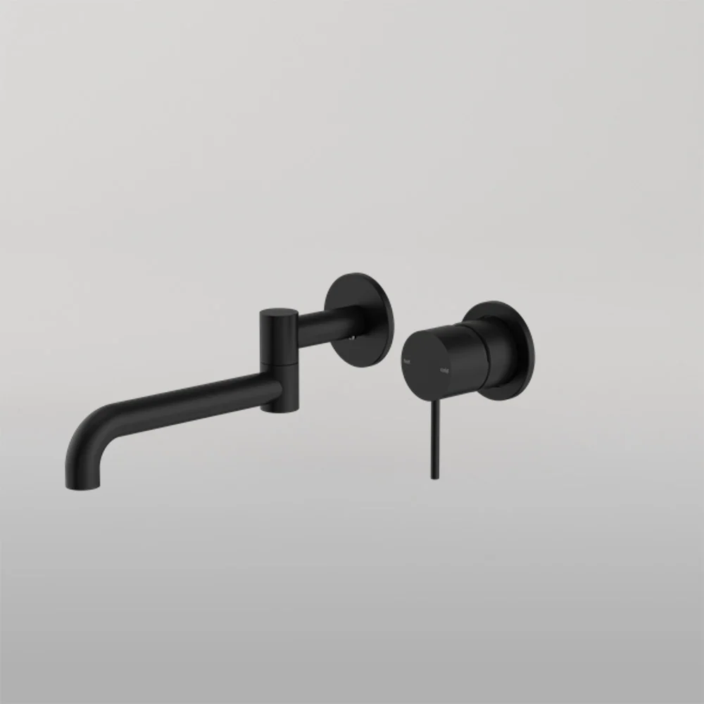 Nero Mecca Wall Basin/Bath Mixer Swivel Spout 225mm Matte Black - Image 2