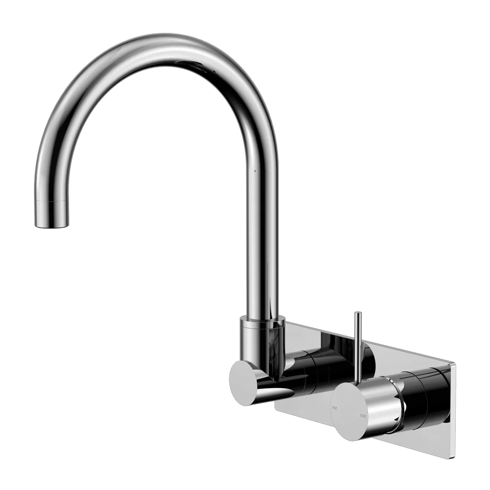 Nero Mecca Wall Basin/Bath Mixer Swivel Spout Handle Up Chrome - Image 3