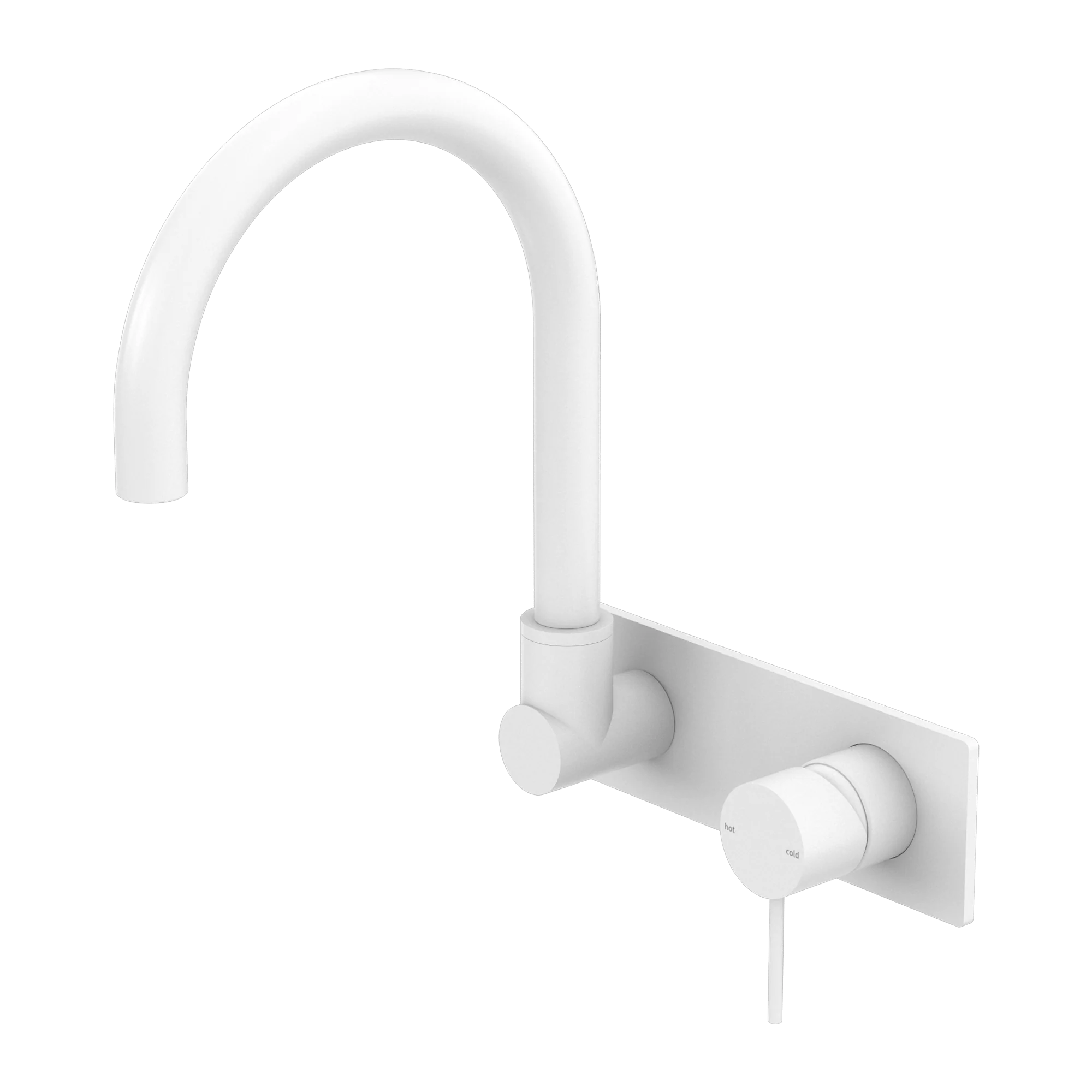 Nero Mecca Wall Basin/Bath Mixer Swivel Spout Matte White - Image 3