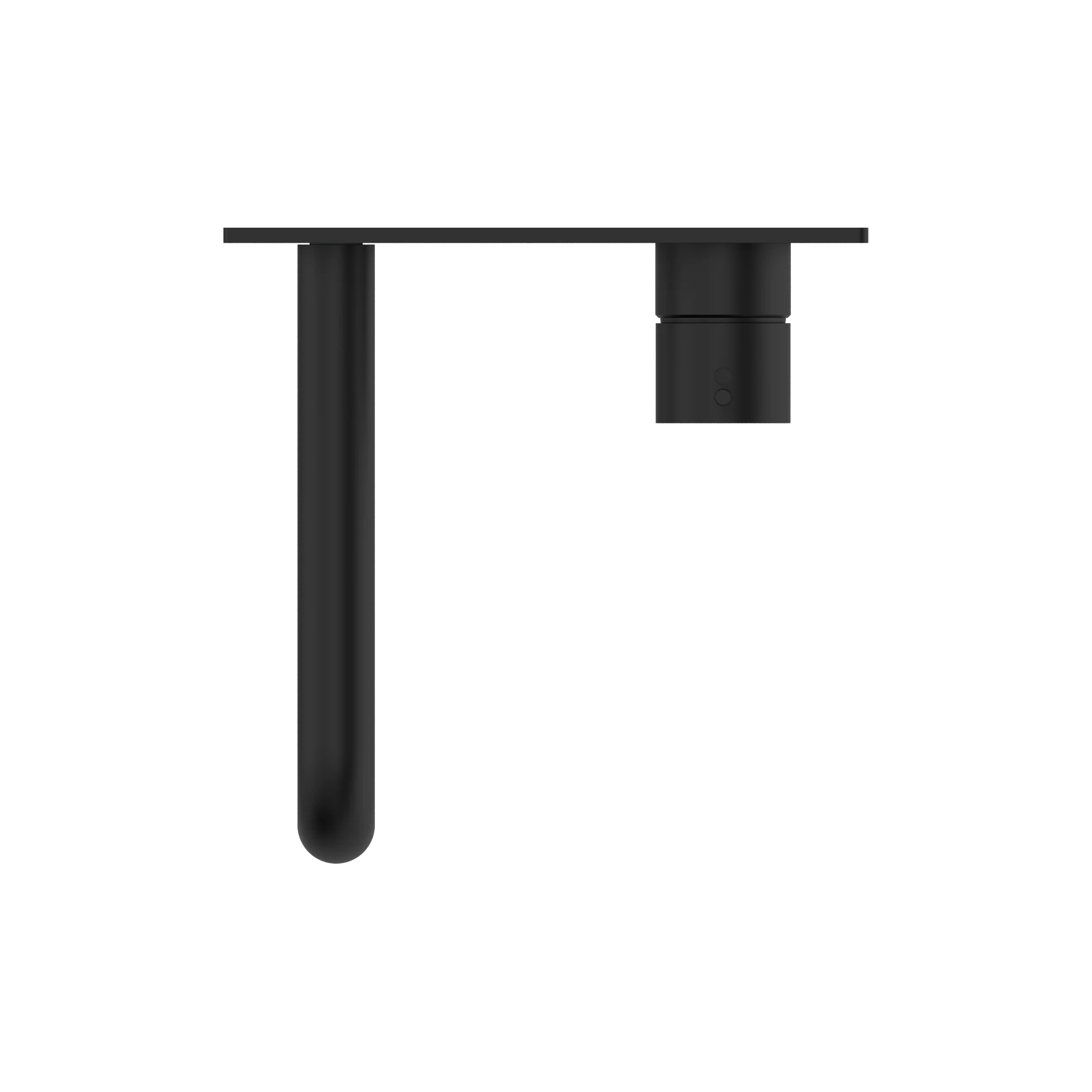 Nero Mecca Wall Basin Mixer Handle Up 185mm Spout Matte Black - Image 5