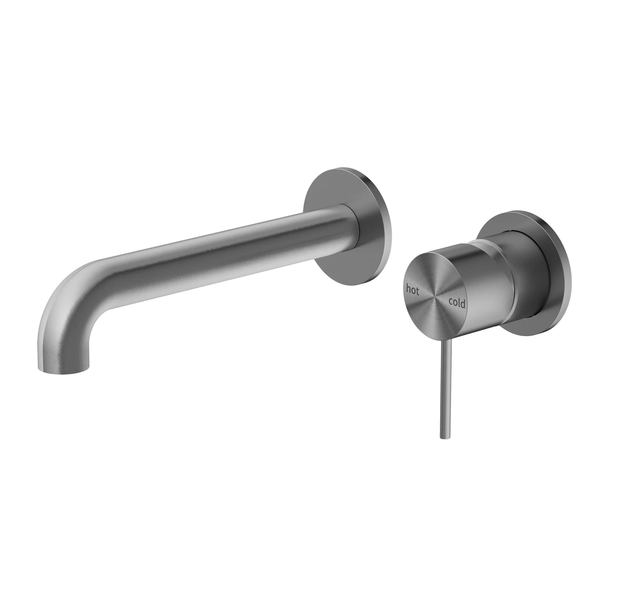 Nero Mecca Wall Basin Mixer Separate Back Plate 185mm Spout Brushed Gunmetal - Image 3