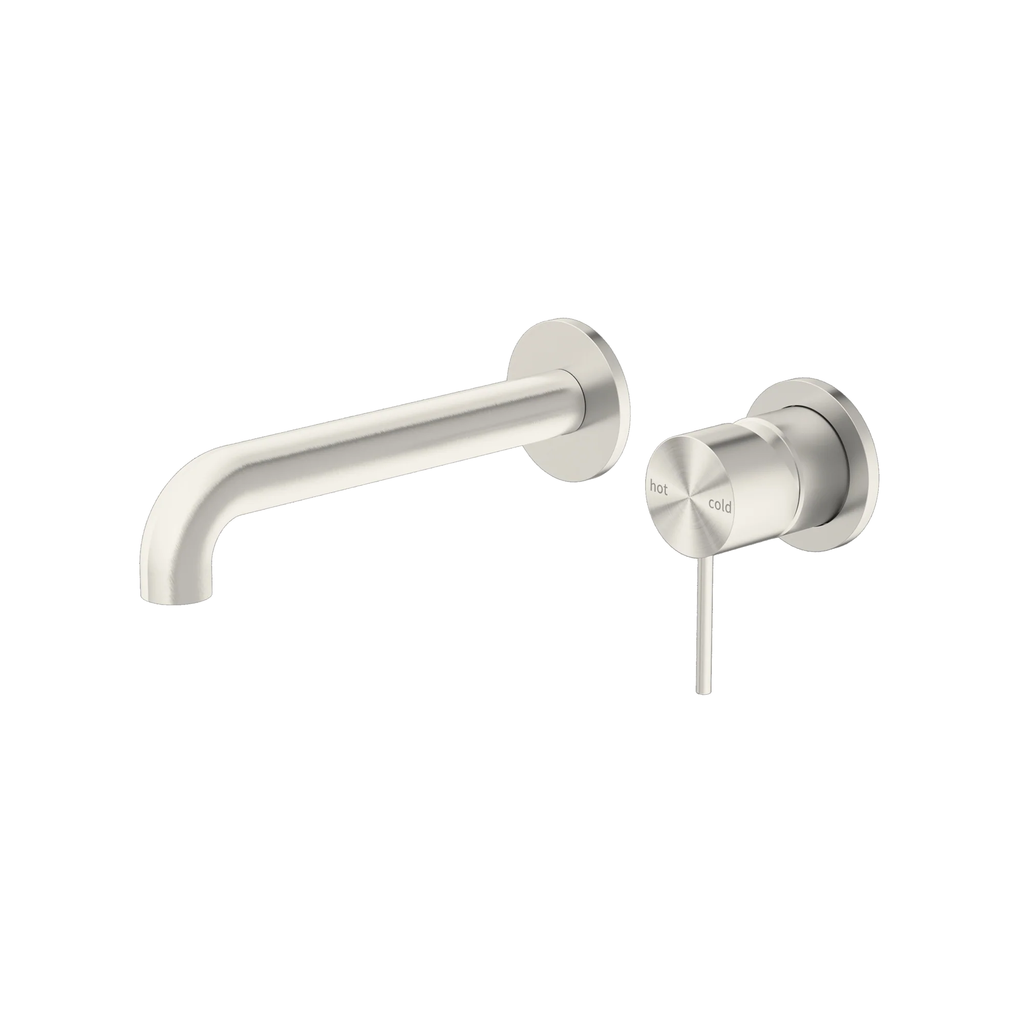 Nero Mecca Wall Basin Mixer Separate Back Plate 230mm Spout Brushed Nickel - Image 3