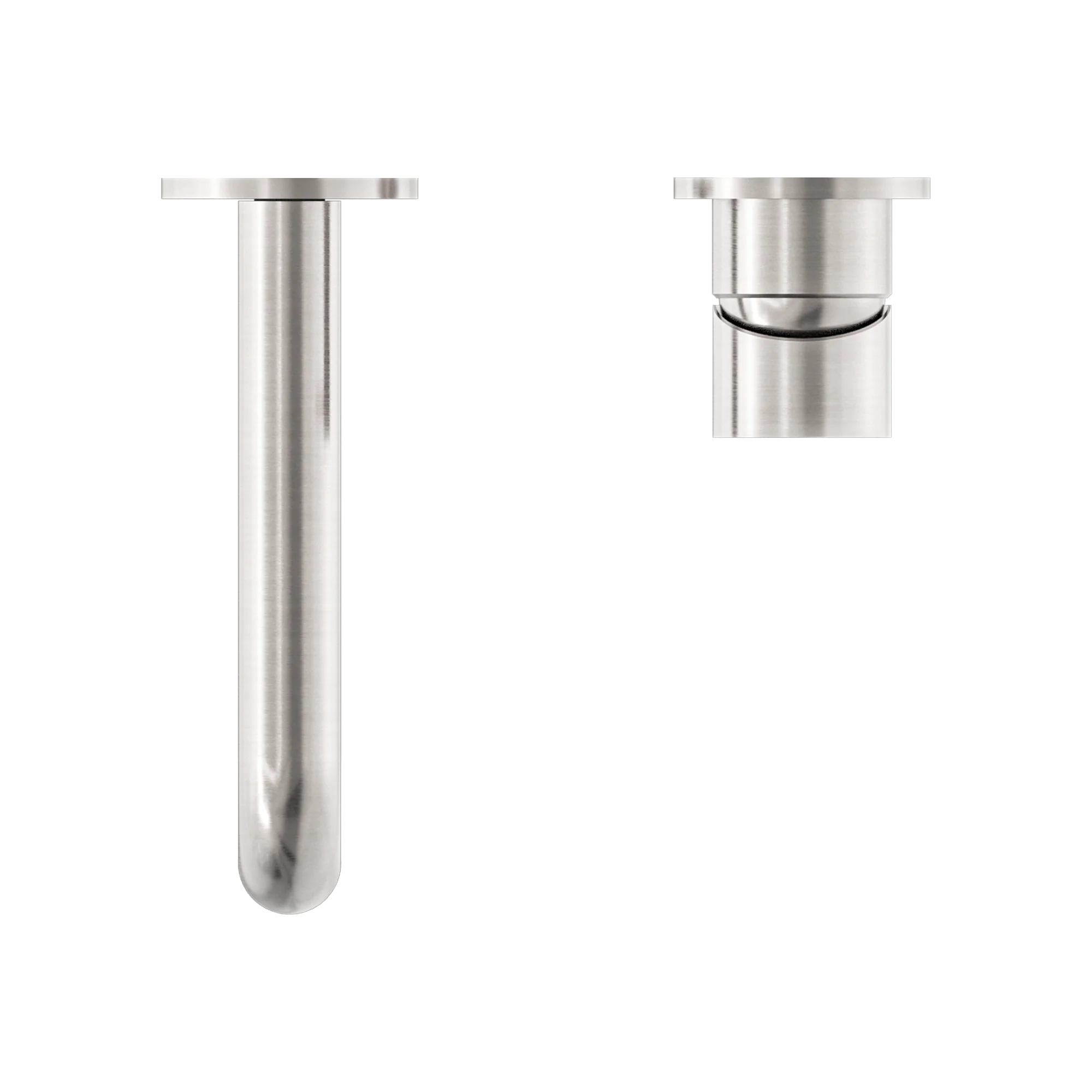 Nero Mecca Wall Basin Mixer Separate Back Plate 230mm Spout Brushed Nickel - Image 5