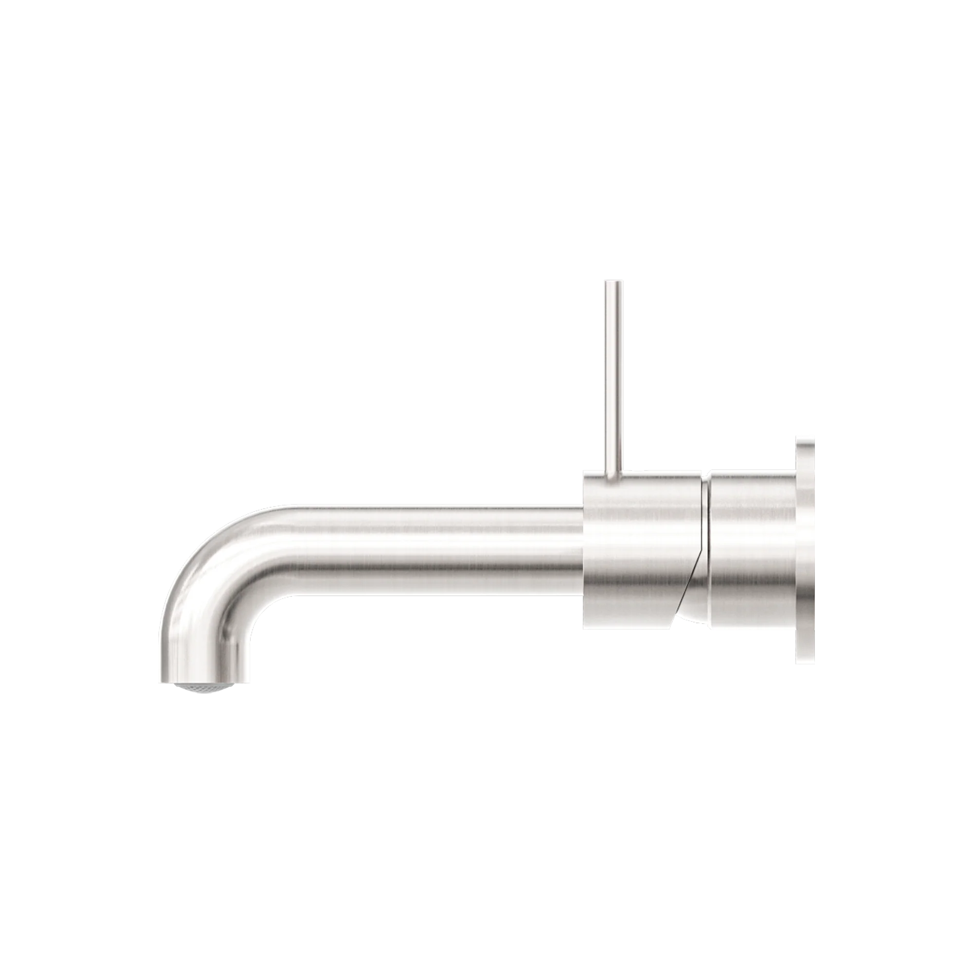 Nero Mecca Wall Basin Mixer Separate Back Plate Handle Up 185mm Spout Brushed Nickel - Image 4