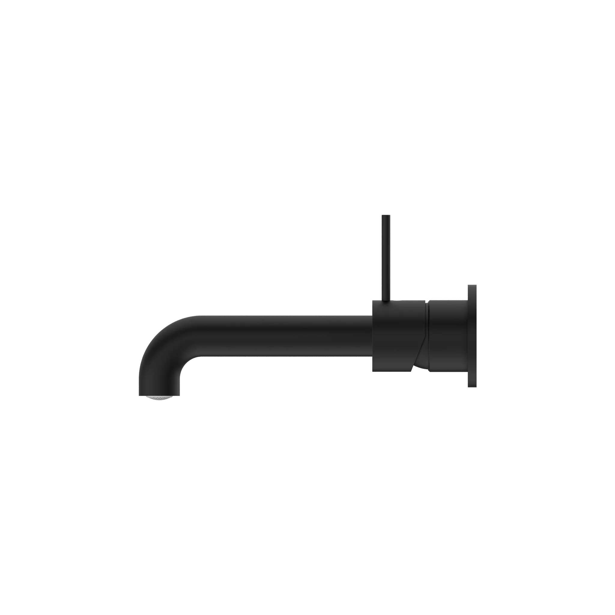 Nero Mecca Wall Basin Mixer Separate Back Plate Handle Up 185mm Spout Matte Black - Image 4
