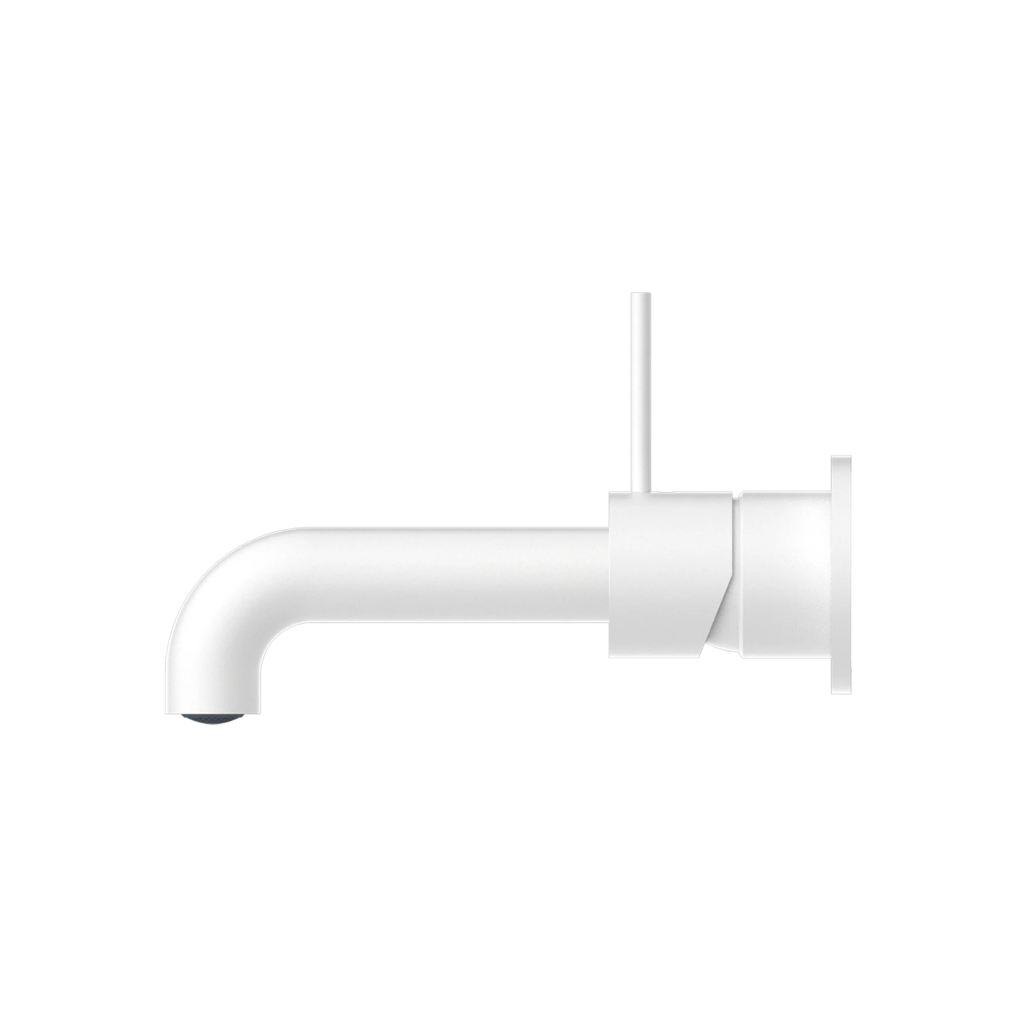 Nero Mecca Wall Basin Mixer Separate Back Plate Handle Up 185mm Spout Matte White - Image 4
