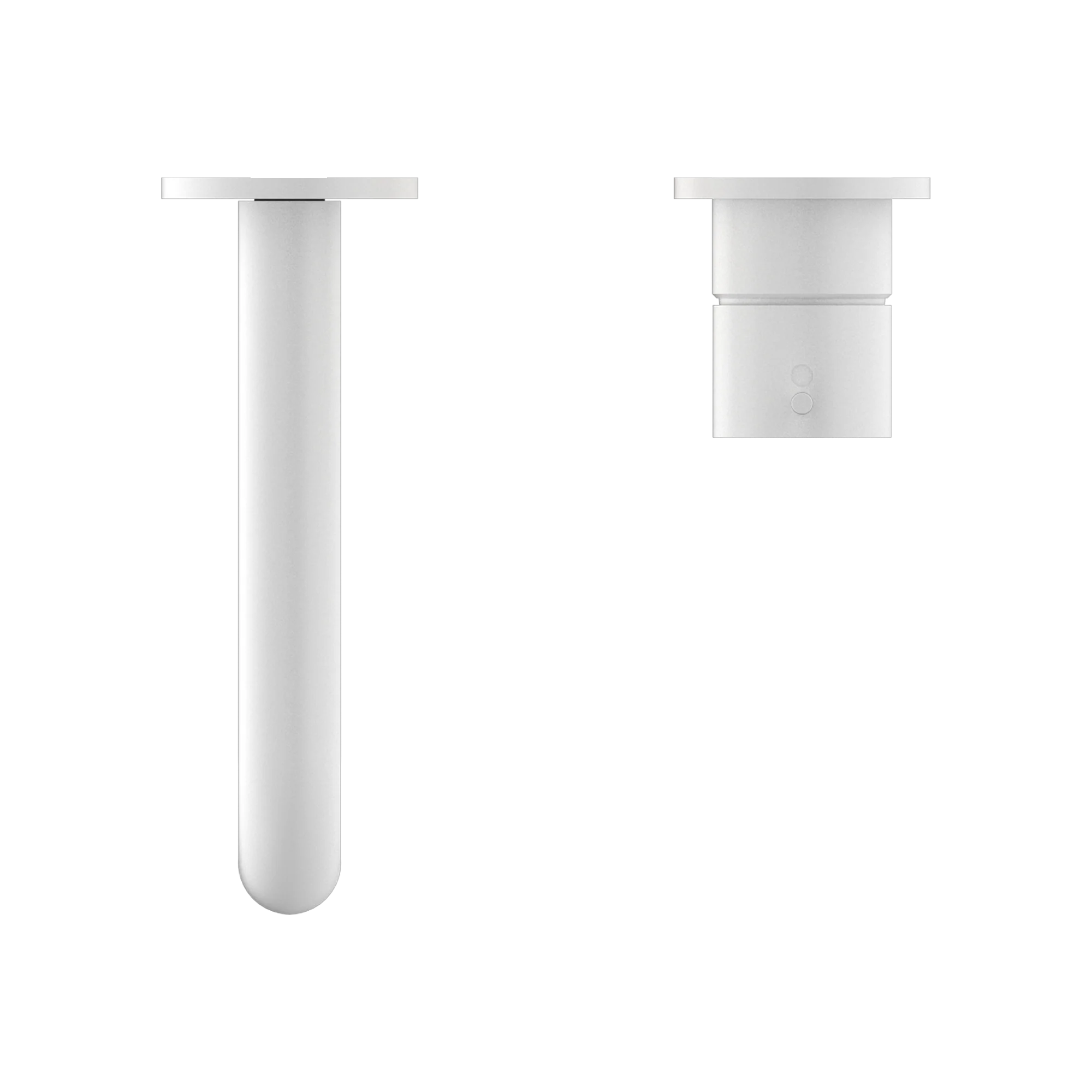 Nero Mecca Wall Basin Mixer Separate Back Plate Handle Up 185mm Spout Matte White - Image 5
