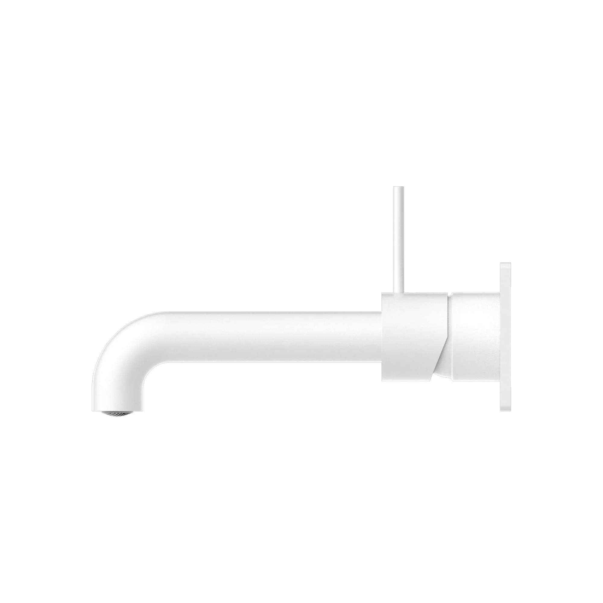 Nero Mecca Wall Basin Mixer Handle Up 185mm Spout Matte White - Image 4