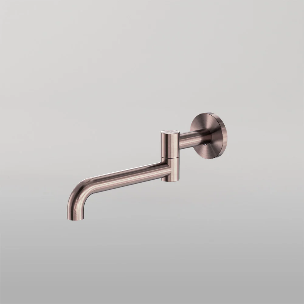 Nero Mecca Wall Mounted Swivel Basin/Bath Spout Only 225mm Brushed Bronze - Image 2