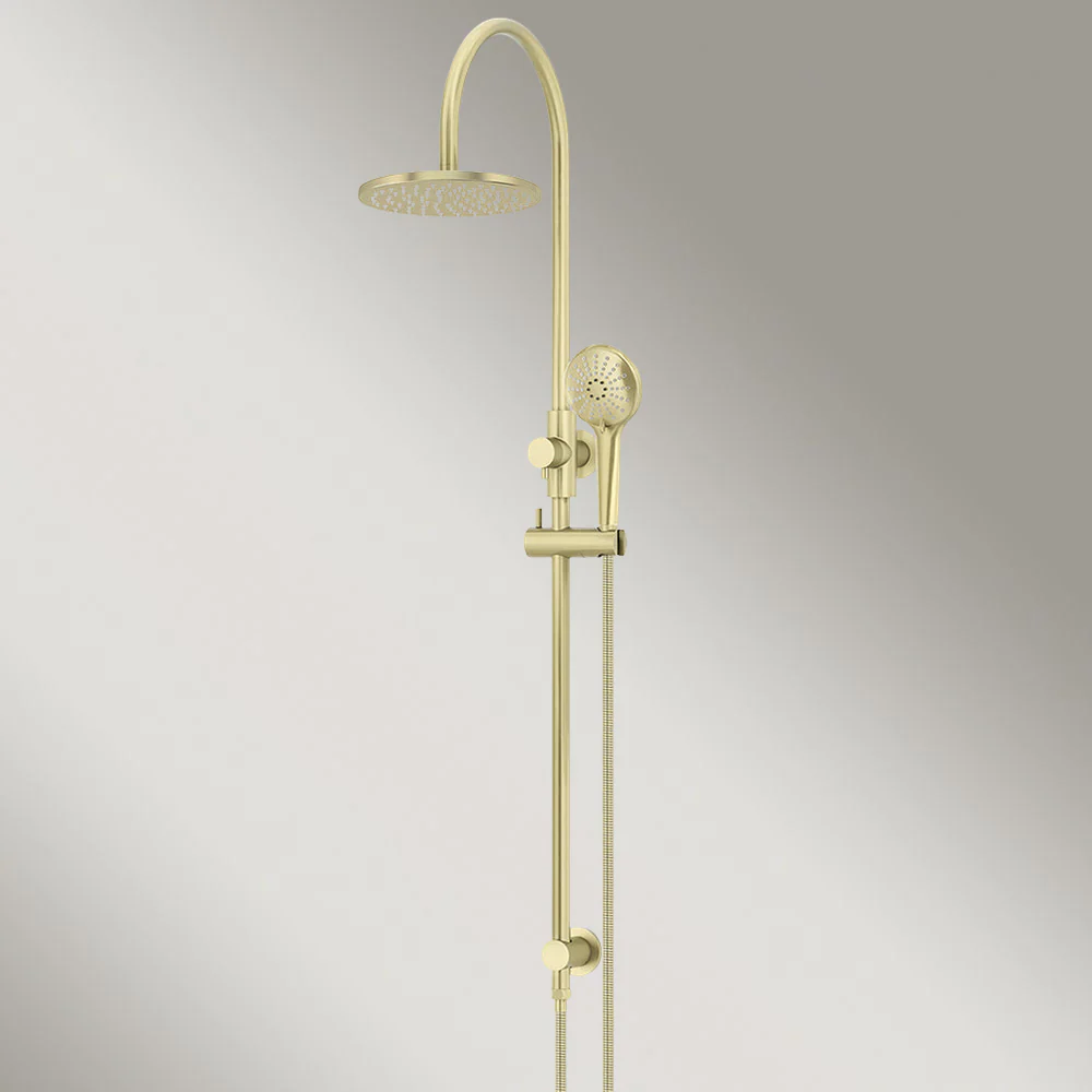 Meir 200mm Round Overhead Shower Rail Three Function Hand Shower Tiger Bronze - Image 2