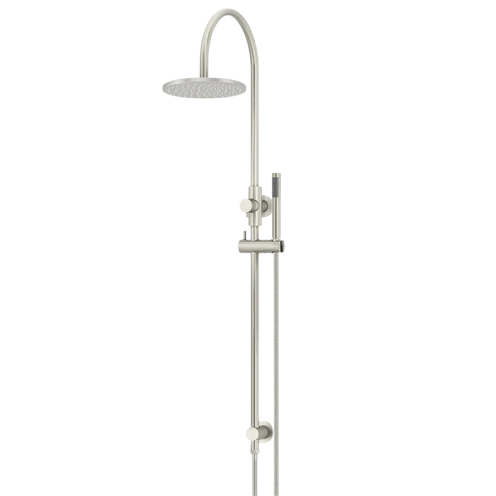 Meir 200mm Round Overhead Shower Set Single Function Hand Shower Brushed Nickel