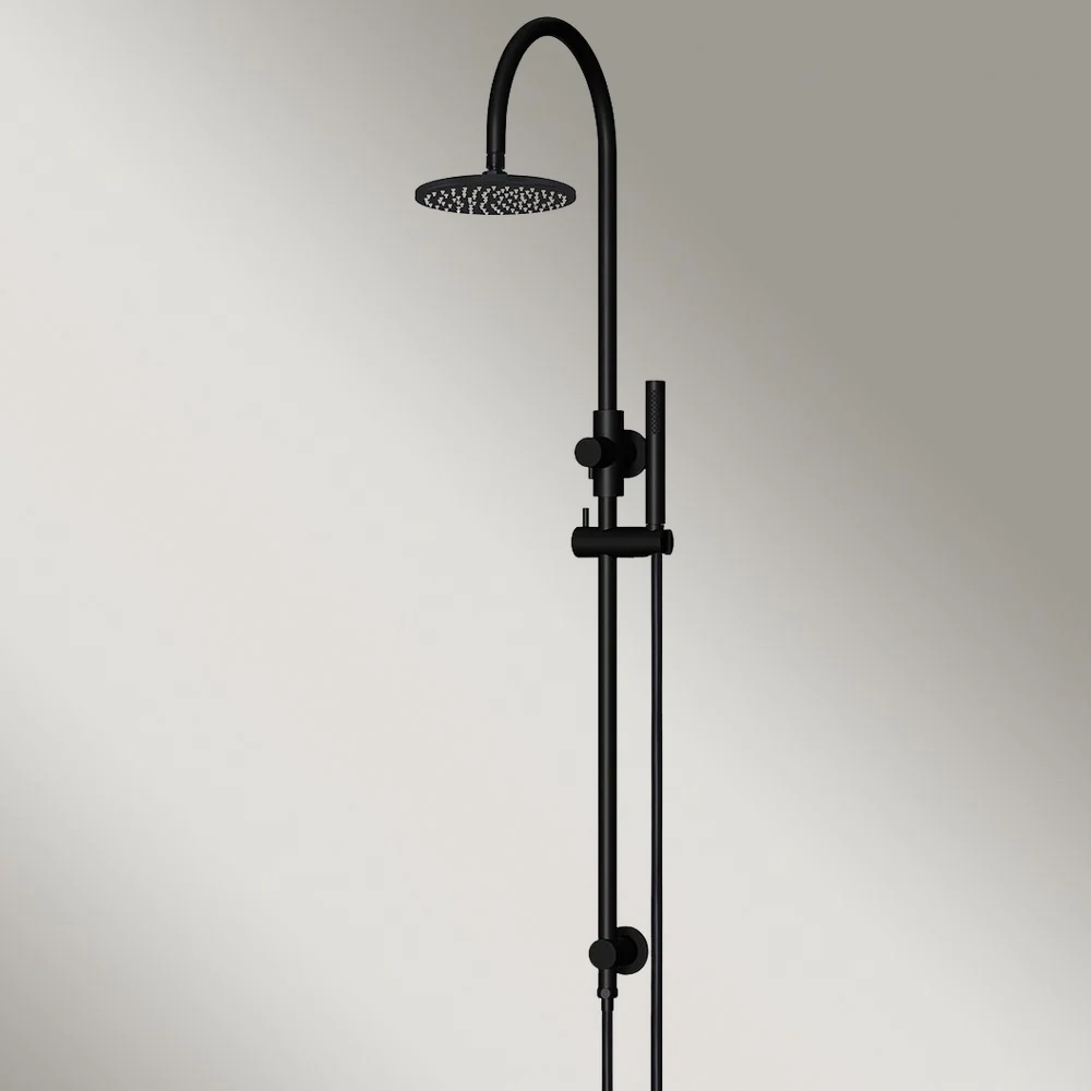 Meir 200mm Round Overhead Shower Set Single Function Hand Shower Matte Black - Image 2