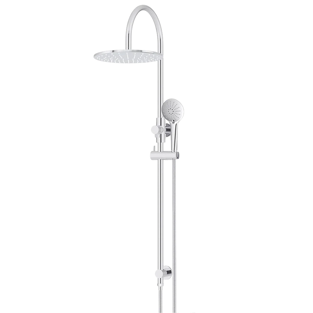 Meir 300mm Round Overhead Shower Rail Three Function Hand Shower Polished Chrome - Image 3