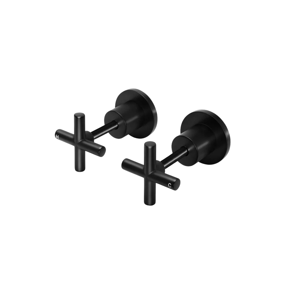 Meir Cross Handle Jumper Valve Wall Top Assemblies Matte Black - Image 3