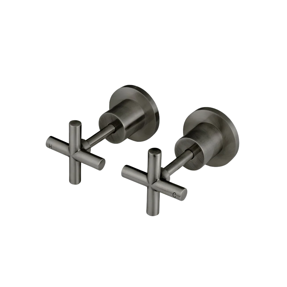 Meir Cross Handle Jumper Valve Wall Top Assemblies Shadow Gunmetal