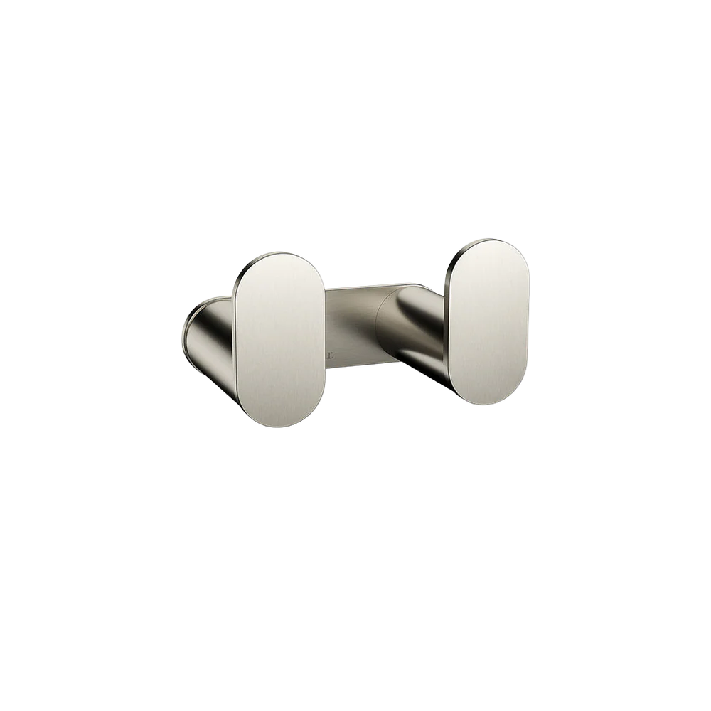Meir Curvae Double Robe Hook Brushed Nickel - Image 3