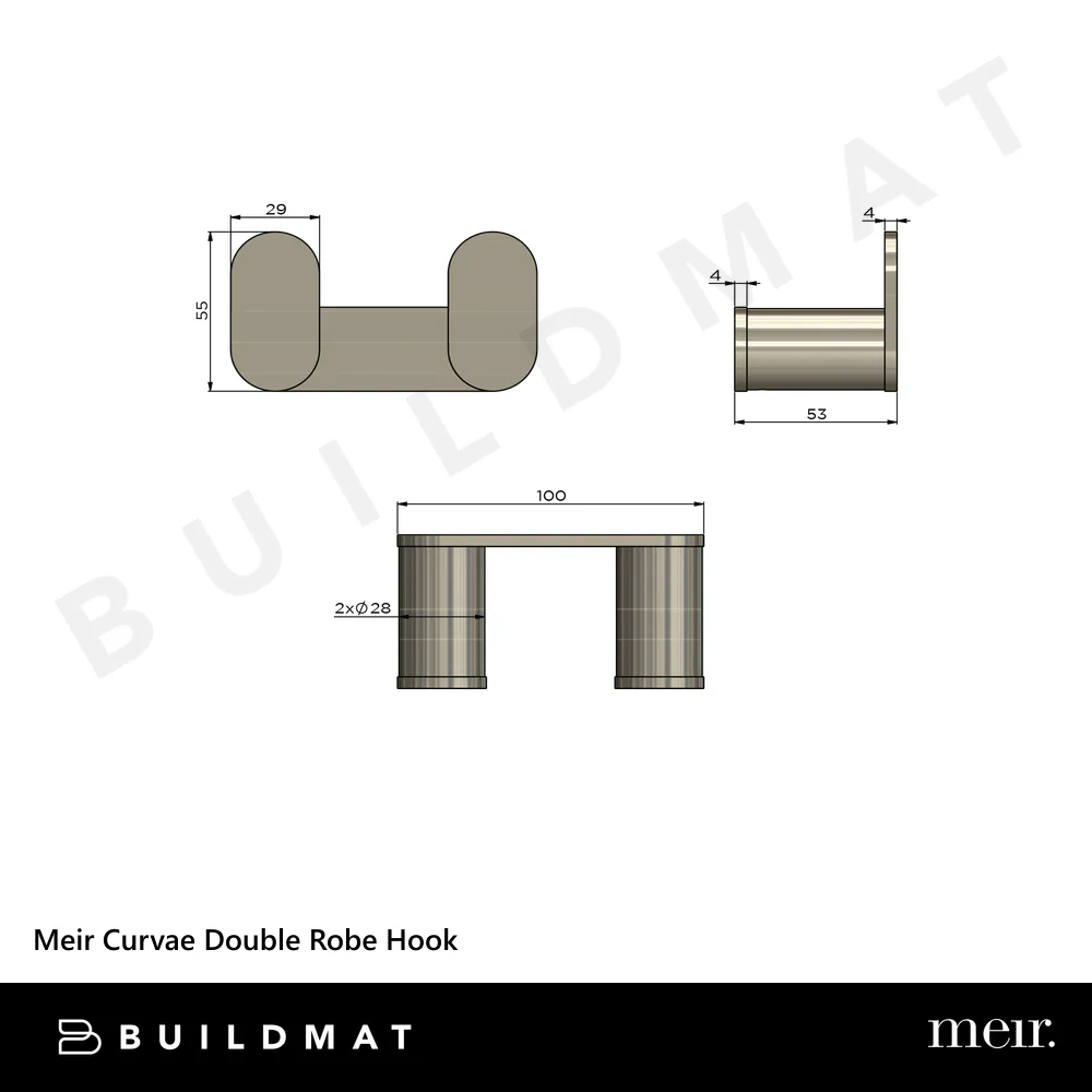 Meir Curvae Double Robe Hook Lustre Bronze - Image 4