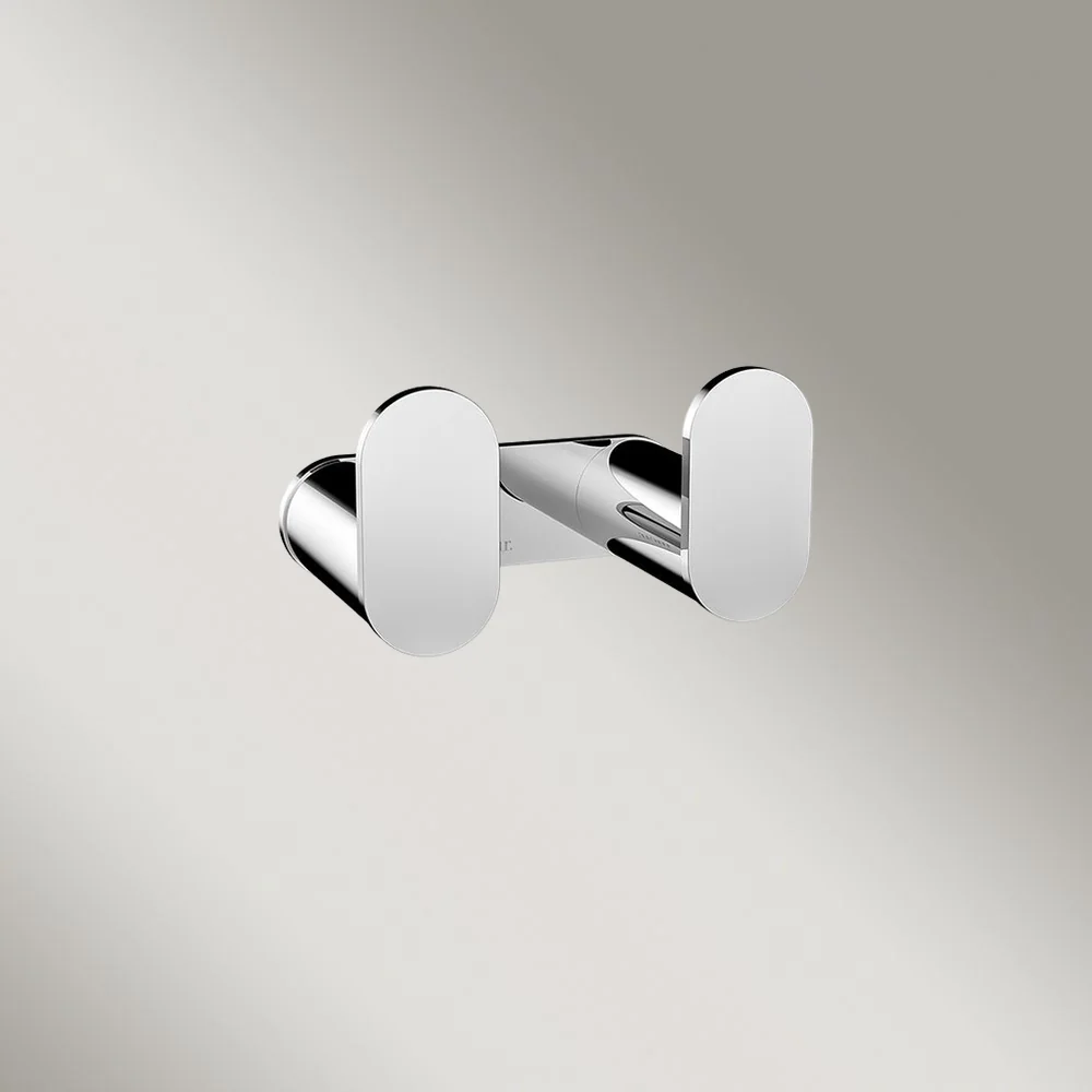 Meir Curvae Double Robe Hook Polished Chrome - Image 2