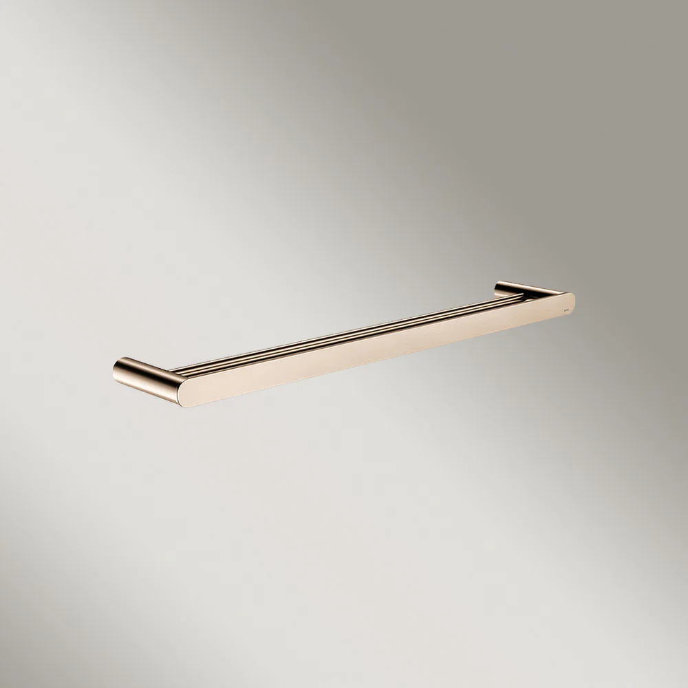 Meir Curvae Double Towel Rail 600mm Champagne - Image 2