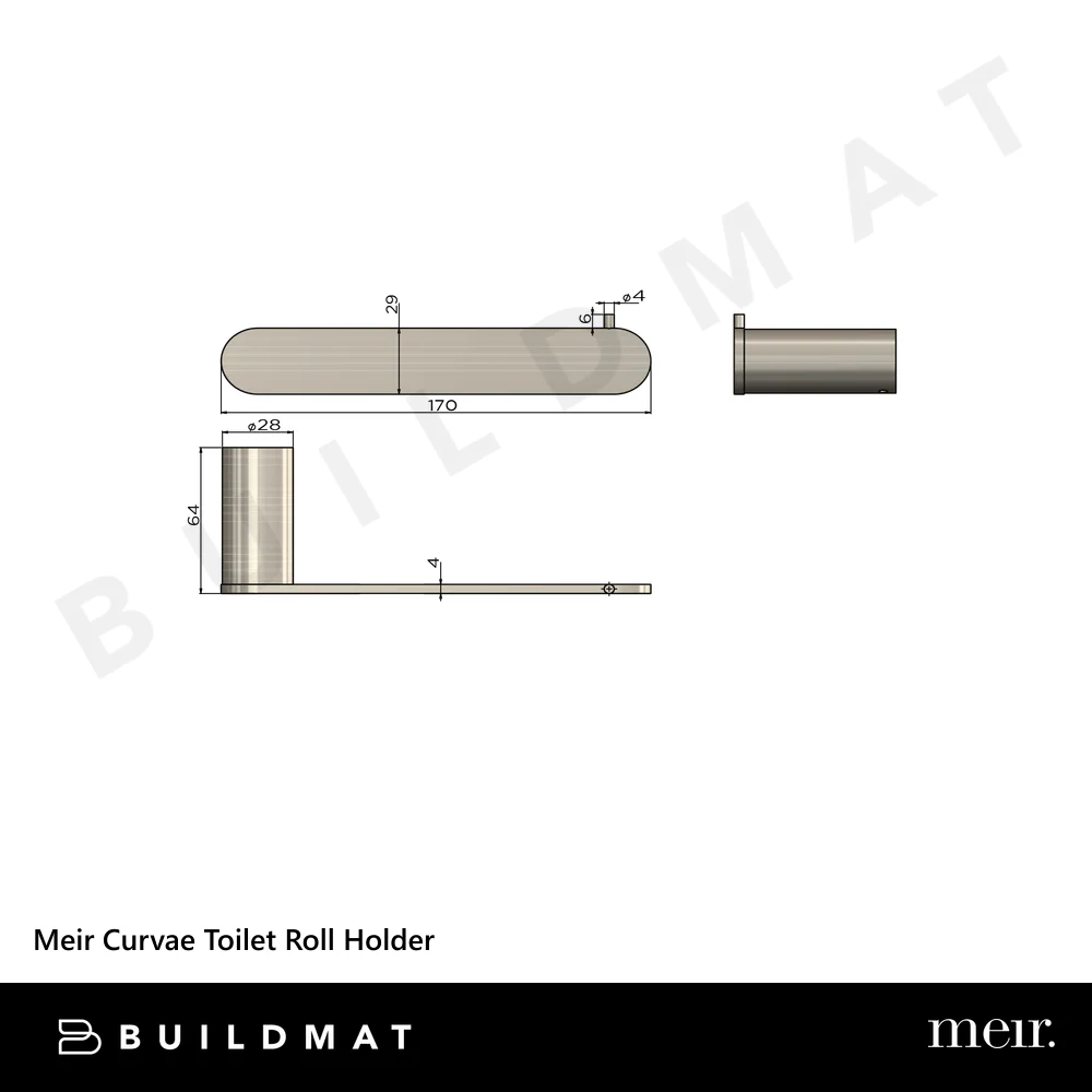 Meir Curvae Toilet Roll Holder Lustre Bronze - Image 4