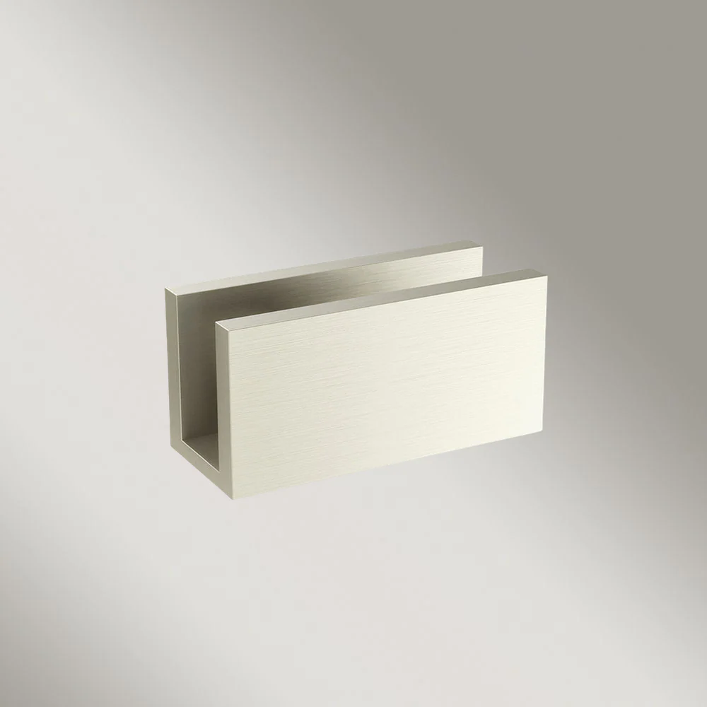 Meir Glass Fixing U Bracket Brushed Nickel - Image 2