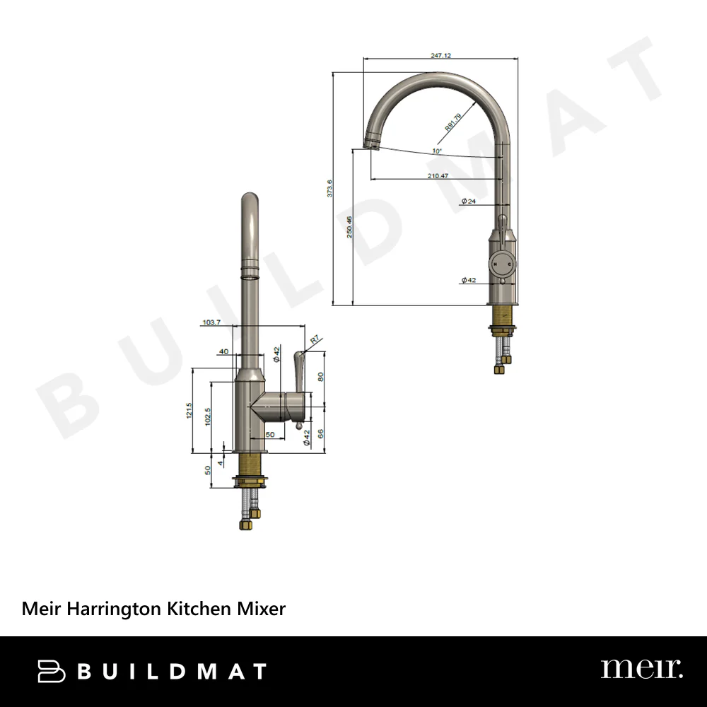 Meir Harrington Kitchen Mixer Brushed Nickel - Image 4