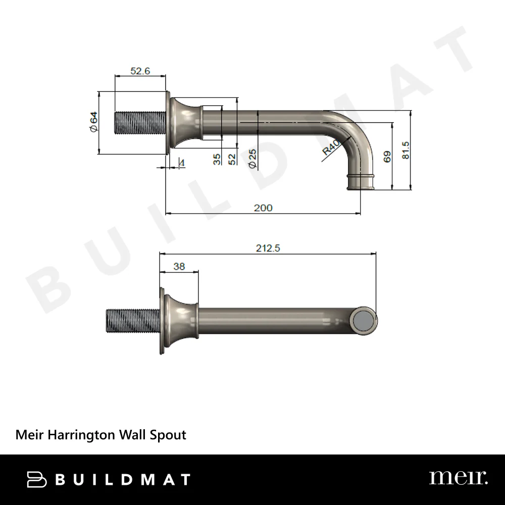 Meir Harrington Wall Spout Brushed Nickel - Image 4