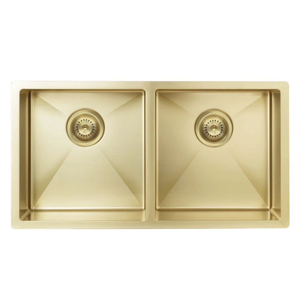 Meir Kitchen Sink Double Bowl 860 X 440 Tiger Bronze