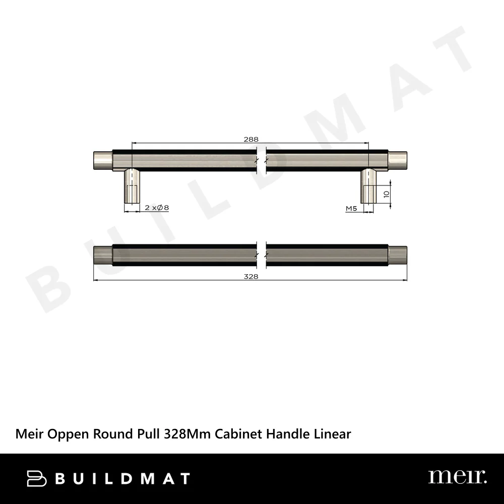 Meir Oppen Round Pull 328mm Cabinet Handle Linear Lustre Bronze - Image 4