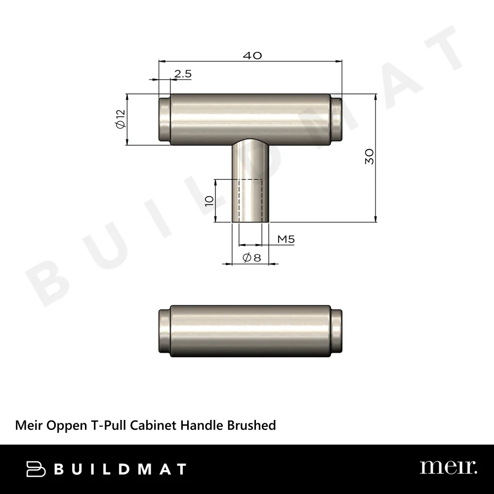 Meir Oppen T-Pull Cabinet Handle Brushed Shadow Gunmetal - Image 4