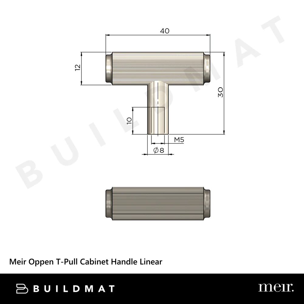 Meir Oppen T-Pull Cabinet Handle Linear Brushed Nickel - Image 4