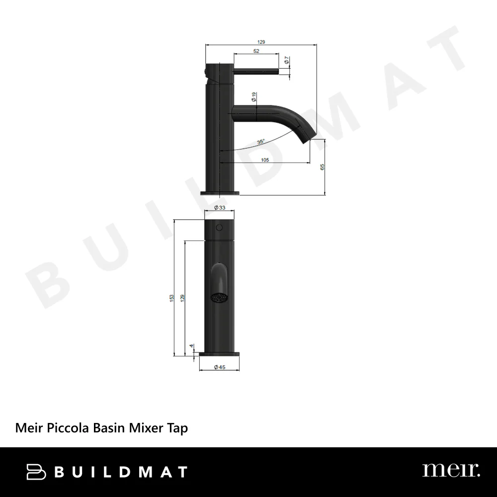 Meir Piccola Basin Mixer Tap Matte Black - Image 4