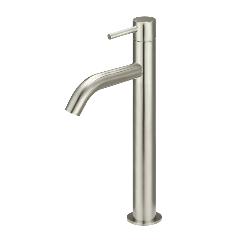 Meir Piccola Tall Basin Mixer Tap With 130mm Spout Brushed Nickel