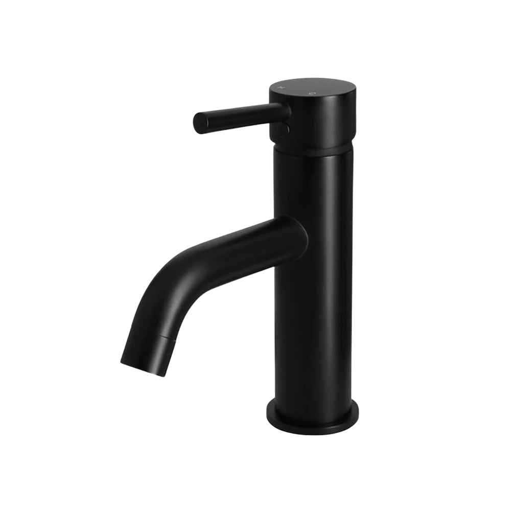 Meir Round Basin Mixer Curved Matte Black