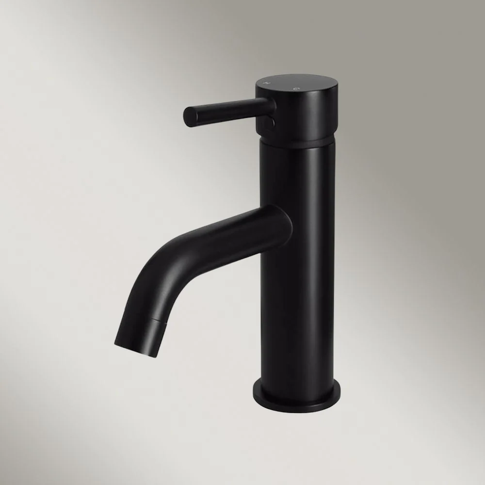 Meir Round Basin Mixer Curved Matte Black - Image 2