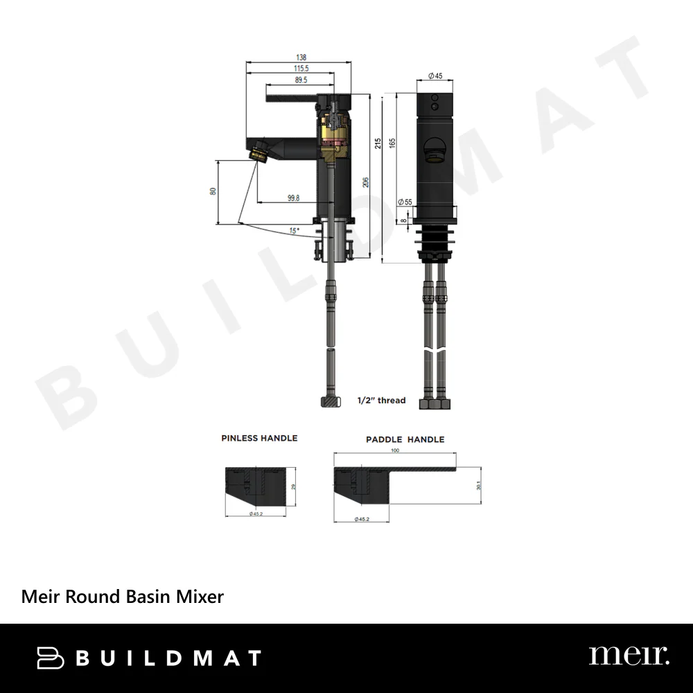 Meir Round Basin Mixer Matte Black - Image 4