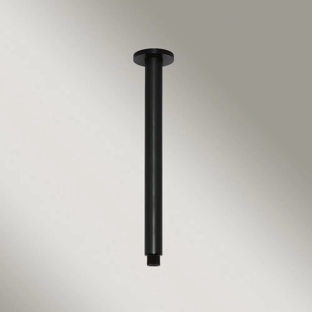 Meir Round Ceiling Shower Arm 300mm Matte Black - Image 2