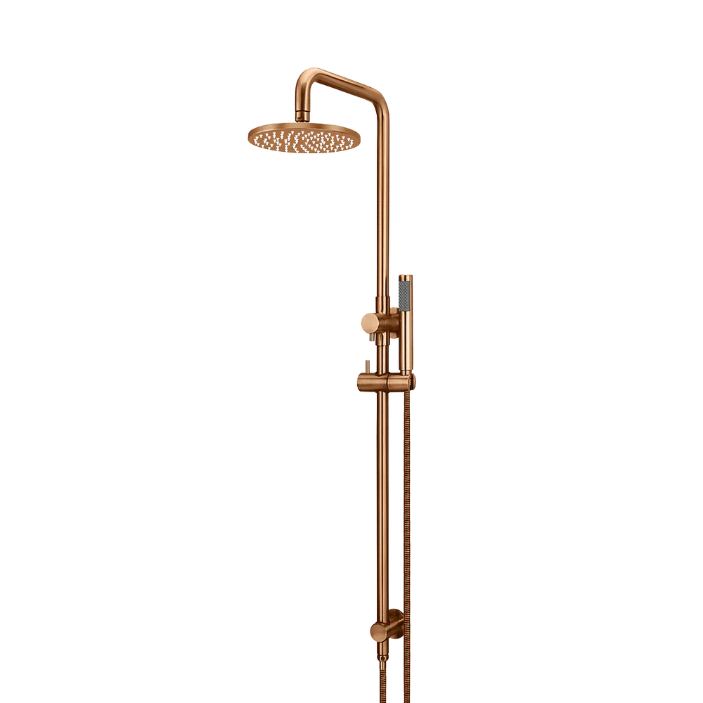 Meir Round Combination Shower Rail 200mm Rose Single Function Hand Shower Lustre Bronze - Image 3