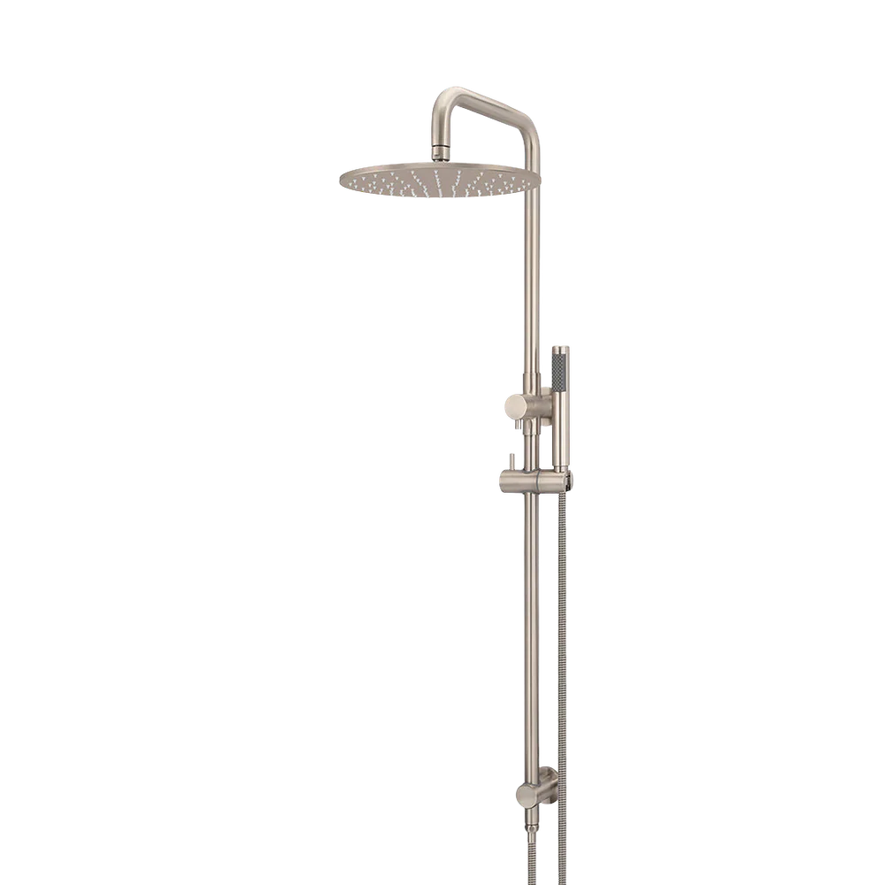 Meir Round Combination Shower Rail 300mm Rose Single Function Hand Shower Champagne