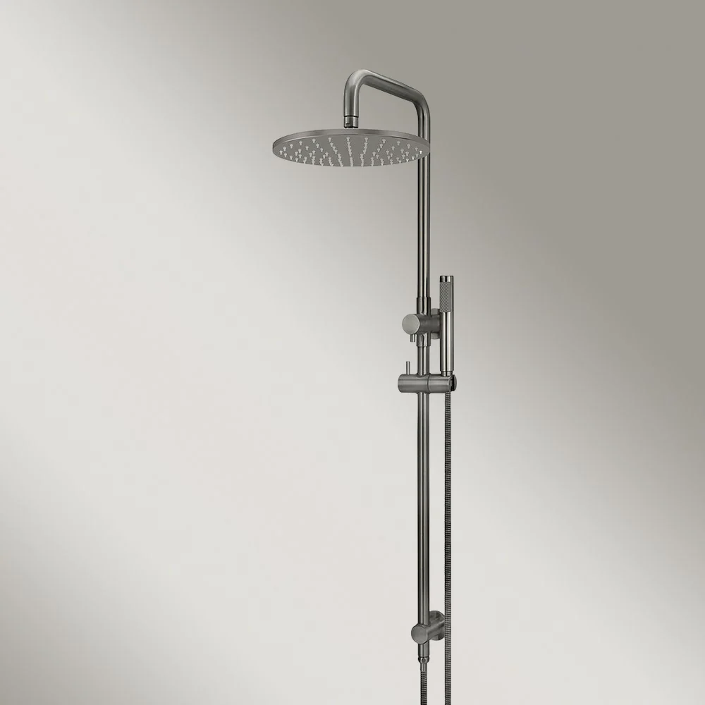 Meir Round Combination Shower Rail 300mm Rose Single Function Hand Shower Shadow Gunmetal - Image 2