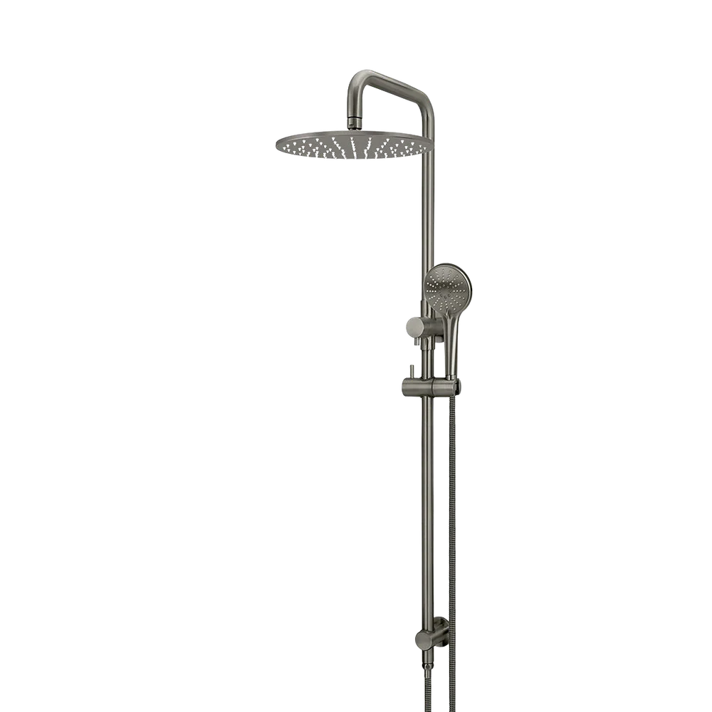 Meir Round Combination Shower Rail 300mm Rose Three Function Hand Shower Shadow Gunmetal