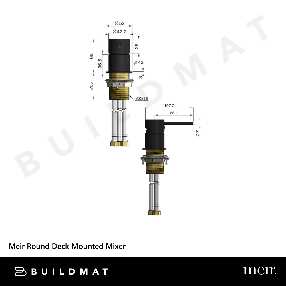 Meir Round Deck Mounted Mixer Lustre Bronze - Image 4