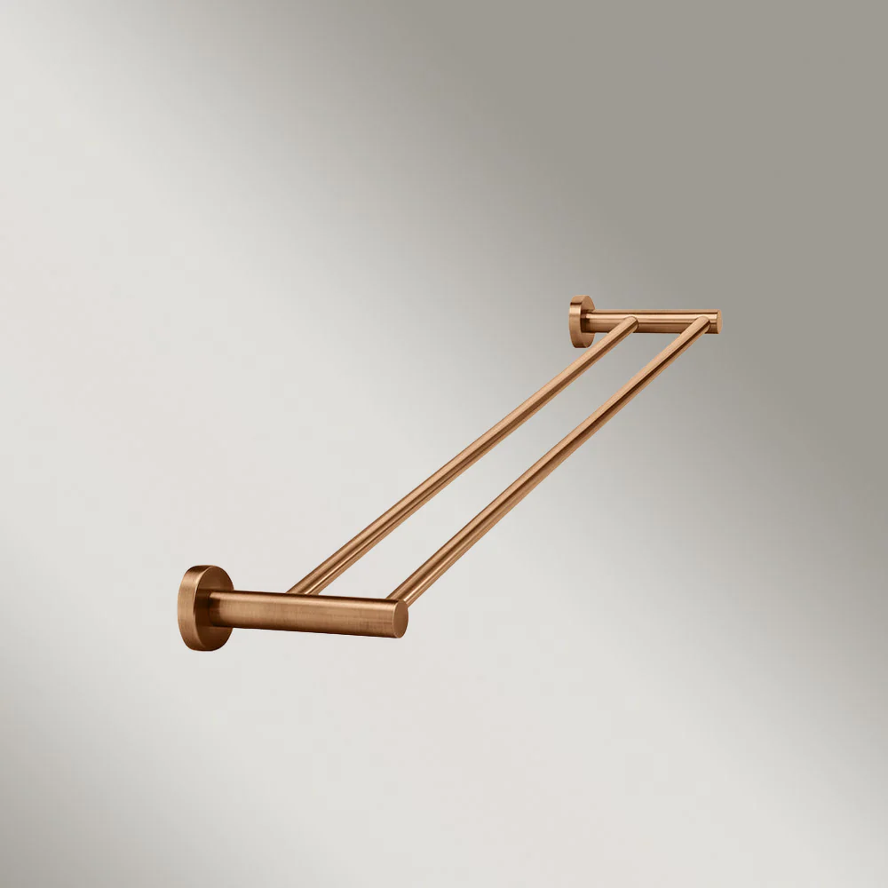 Meir Round Double Towel Rail 600mm Lustre Bronze - Image 2
