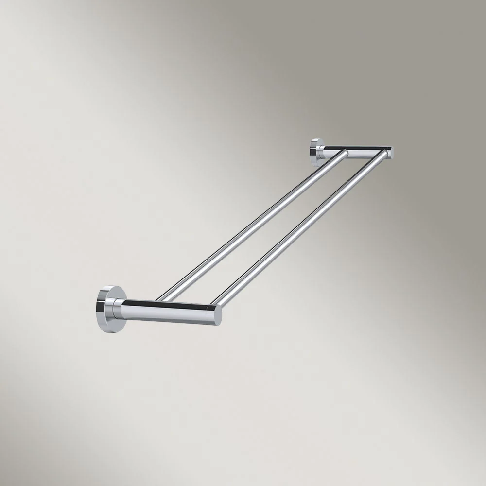 Meir Round Double Towel Rail 600mm Polished Chrome - Image 2
