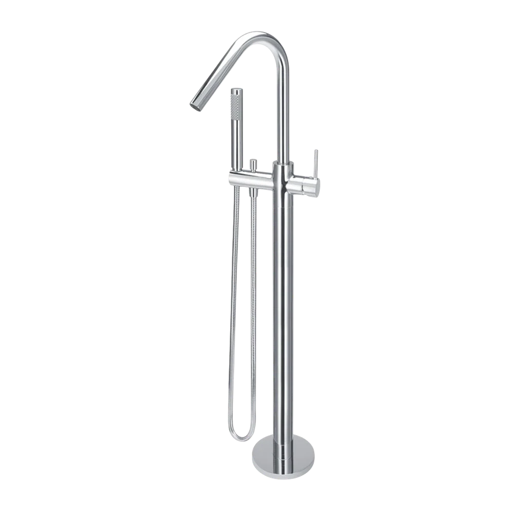 Meir Round Freestanding Bath Spout And Hand Shower Polished Chrome - Image 3
