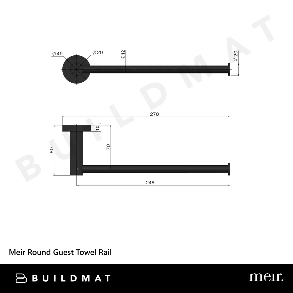 Meir Round Guest Towel Rail Brushed Nickel - Image 4