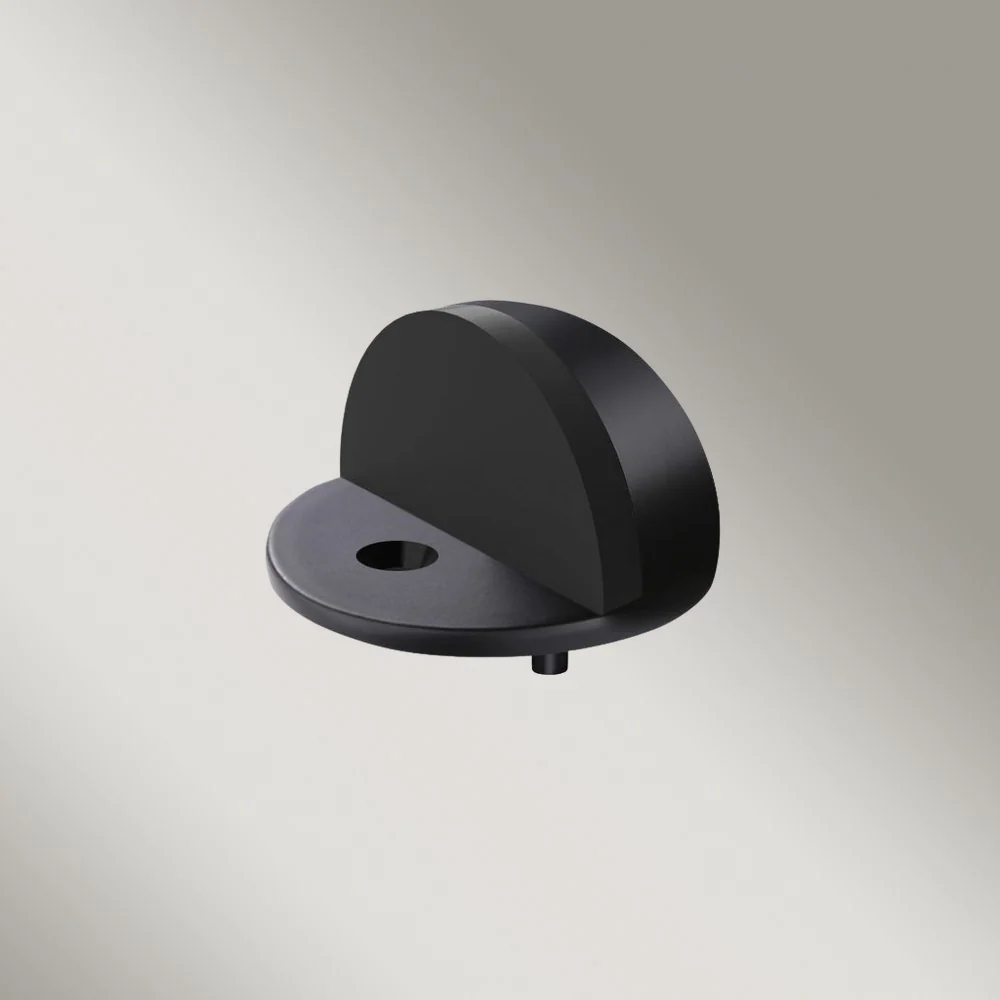 Meir Round Half Moon Door Stop Matte Black - Image 2